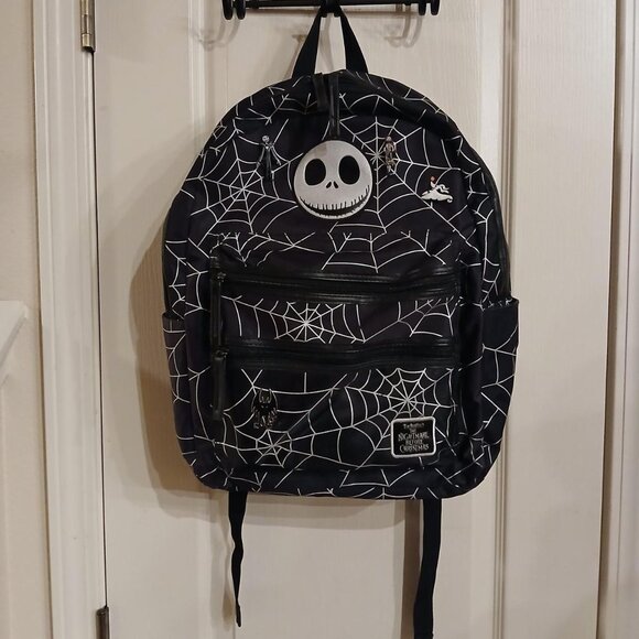Disney The Nightmare Before Christmas Spiderweb Multi-Pocket Full Size Backpack